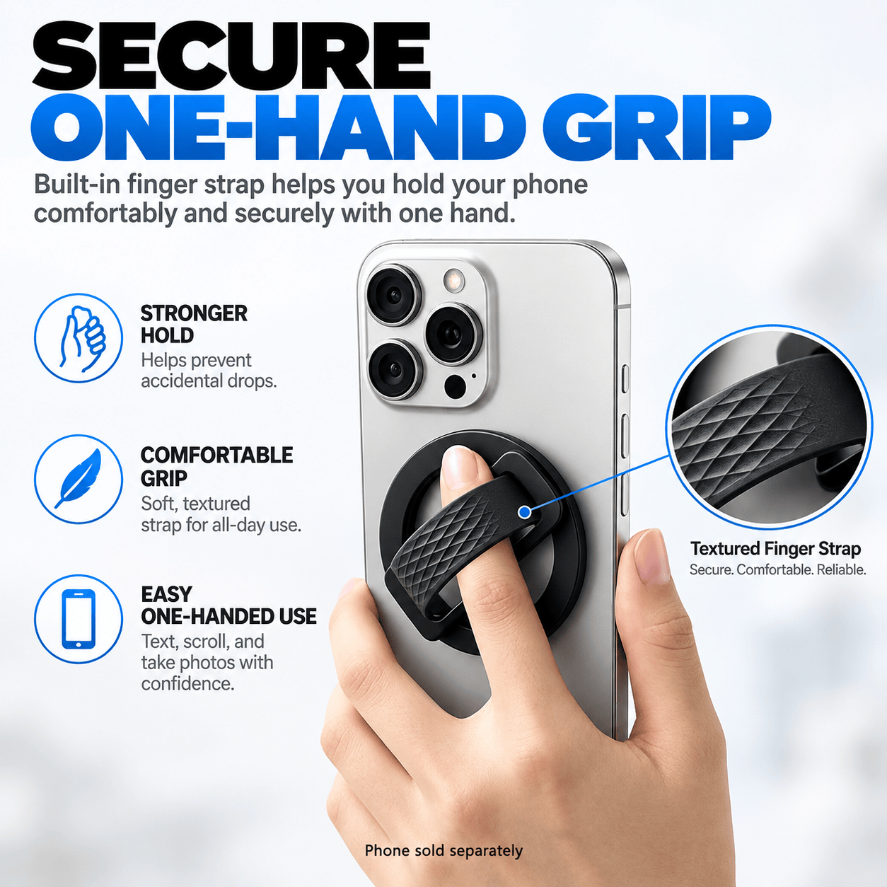 MagSafe compatible phone ring grip and kickstand, lifestyle view 3