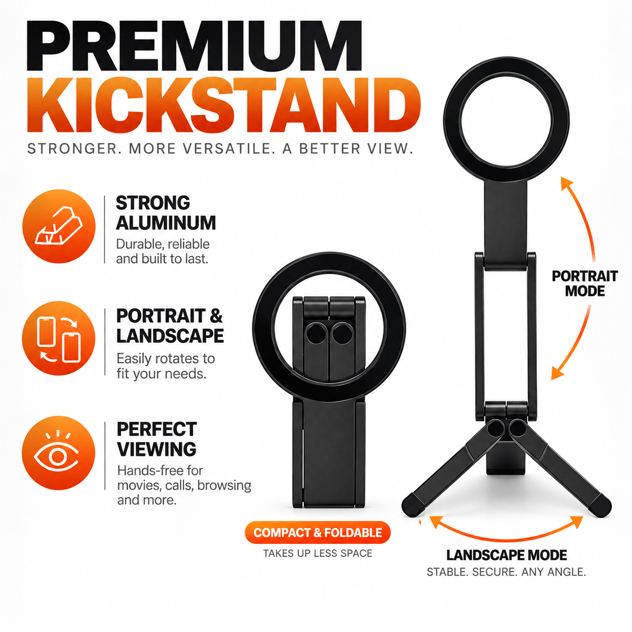 MagSafe compatible foldable tripod and stand for iPhones, lifestyle view 2