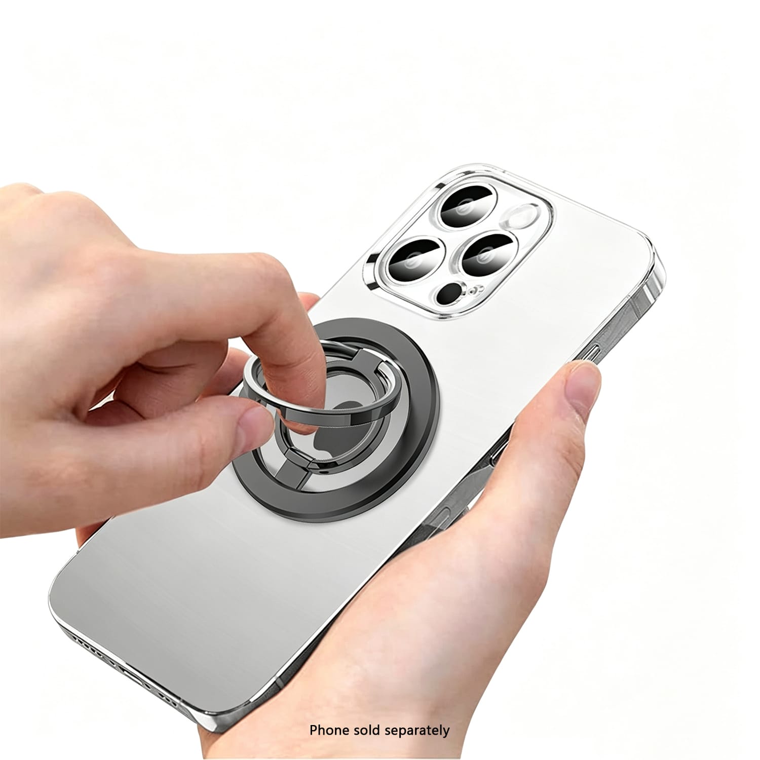 Double-sided magnetic ring grip and kickstand, product view 11