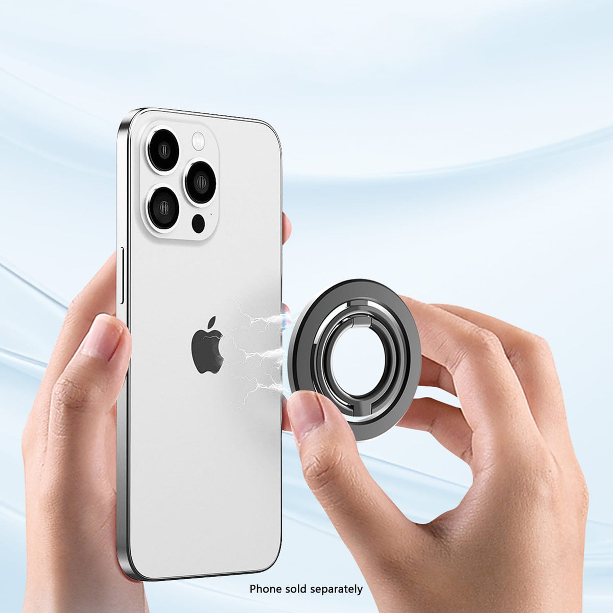 Double-sided magnetic ring grip and kickstand, product view 8