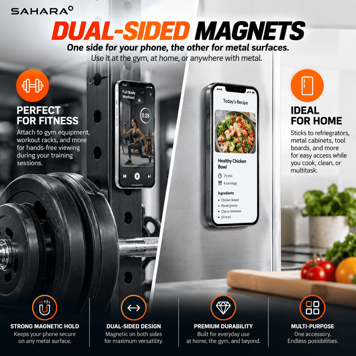 Double-sided magnetic ring grip and kickstand, lifestyle view 2