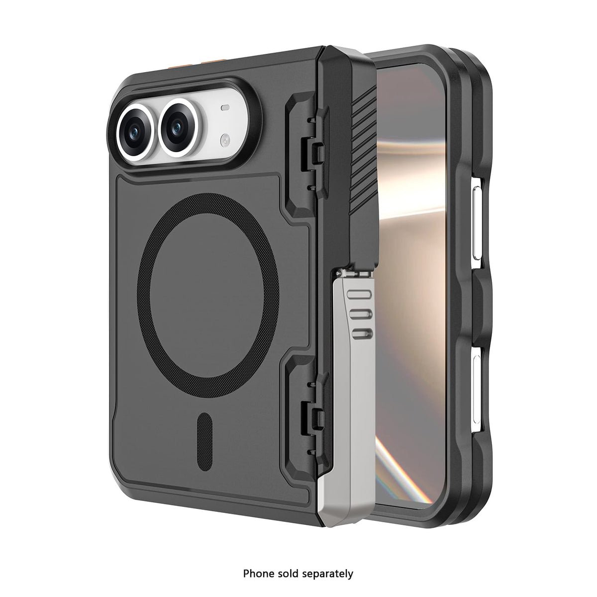 iPhone Duo Rugged MagSafe Case – Kickstand, Hinge Protection & Tempered Glass - Black image 1