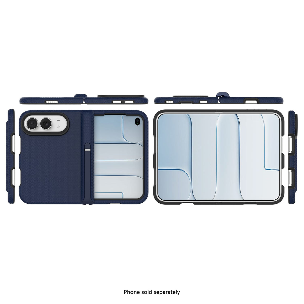 iPhone Duo Dotted MagSafe Case – Tempered Glass Bundle - Dark Blue image 1
