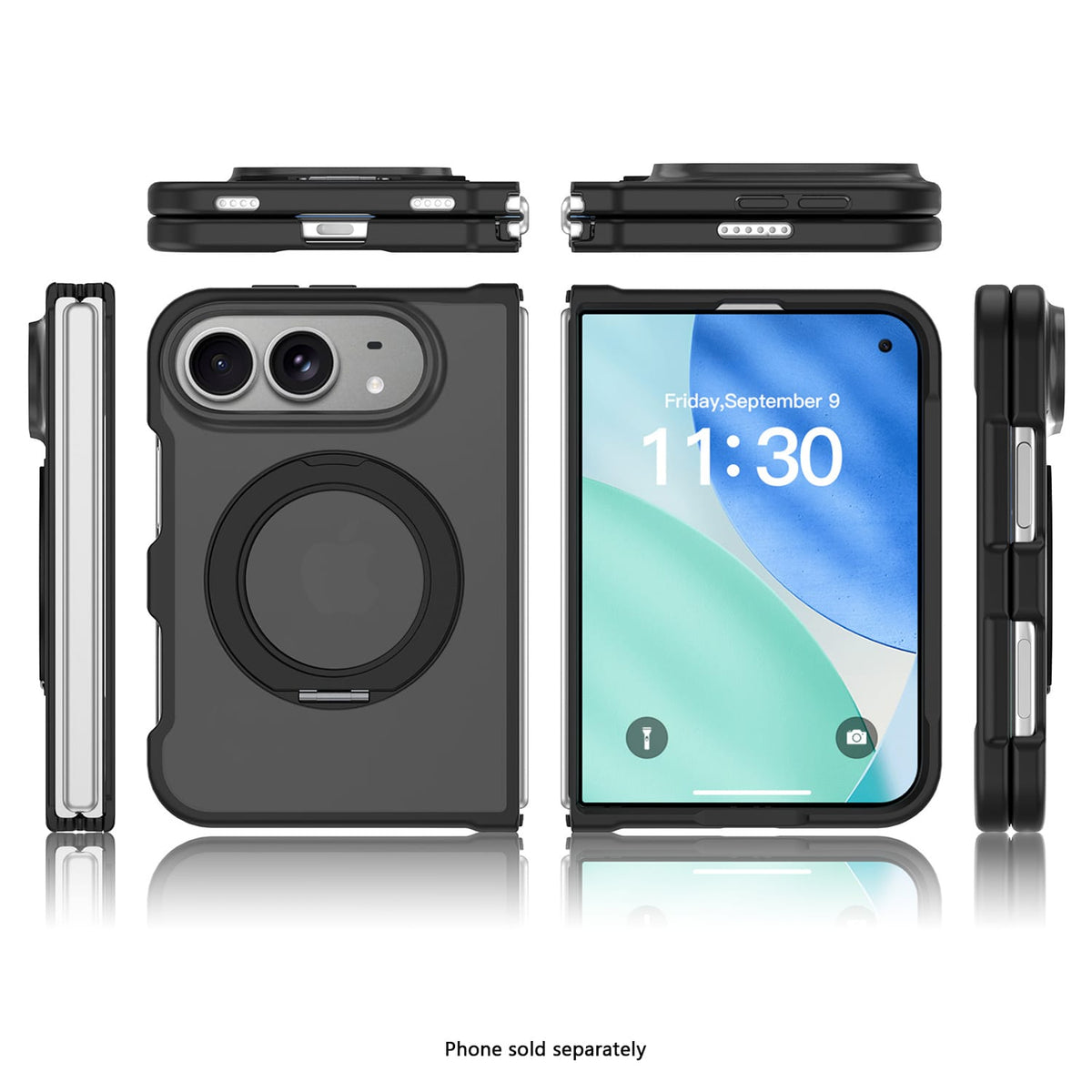 iPhone Duo Matte-Finish MagSafe Case – Rotating Kickstand - Black image 3