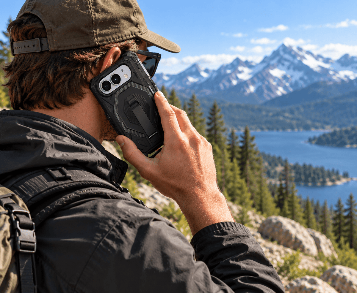 iPhone Duo Case with Screen Protector - Rugged Kickstand & Hinge Protection | Raider Series