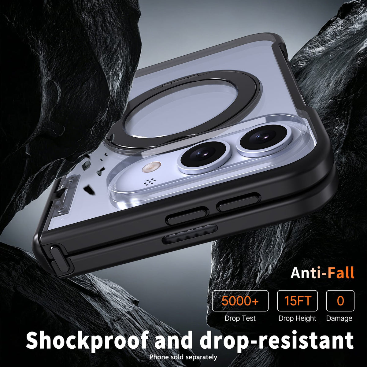 iPhone Duo Transparent-Back MagSafe Case – Kickstand - Black image 5