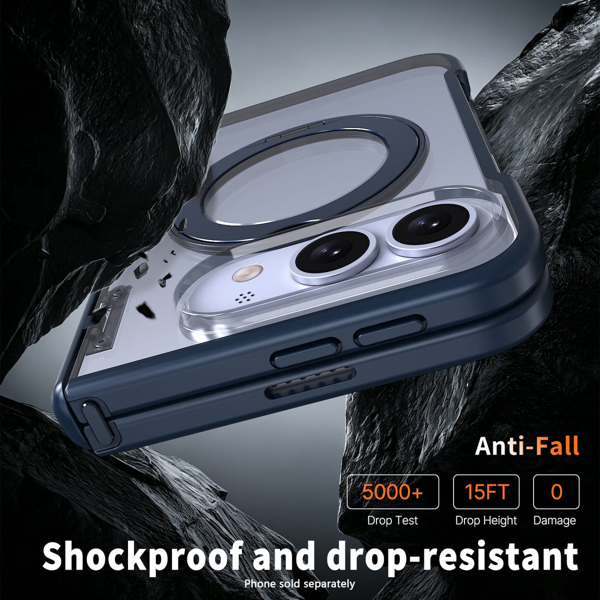 iPhone Duo Transparent-Back MagSafe Case – Kickstand - Dark Blue image 5