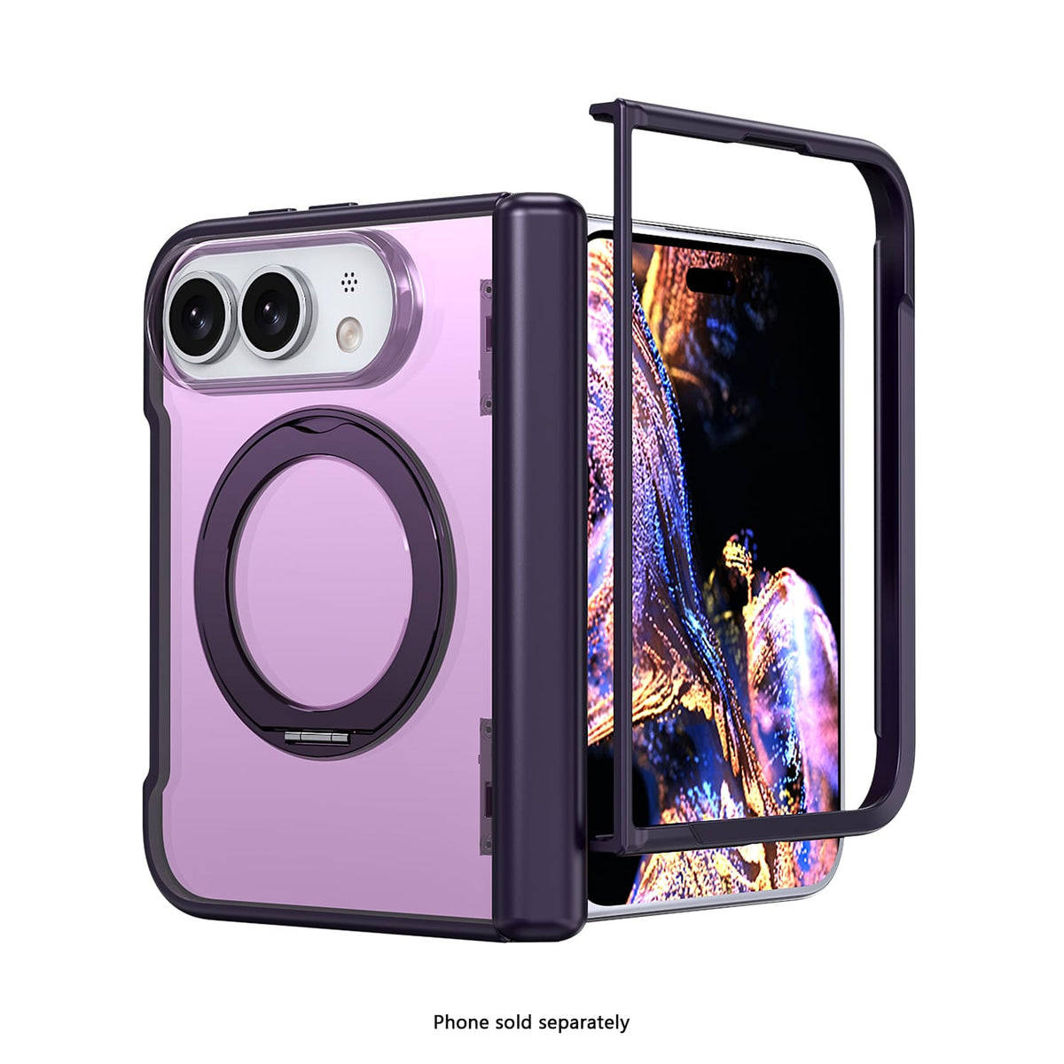 iPhone Duo Transparent-Back MagSafe Case – Kickstand - Purple image 3