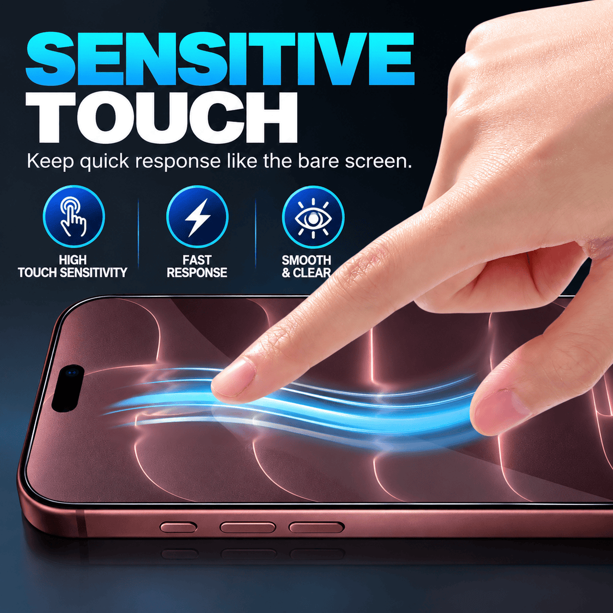 iPhone 18 Pro Max Screen Protector - 9H HD Clear Glass, Easy-Apply Tray | ZeroDamage