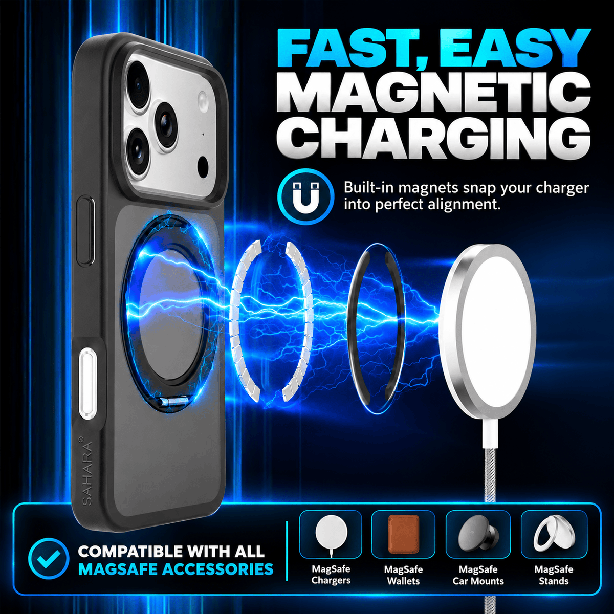 iPhone 18 Pro Case with Screen Protector - MagSafe 360° Ring Kickstand | Venture Series