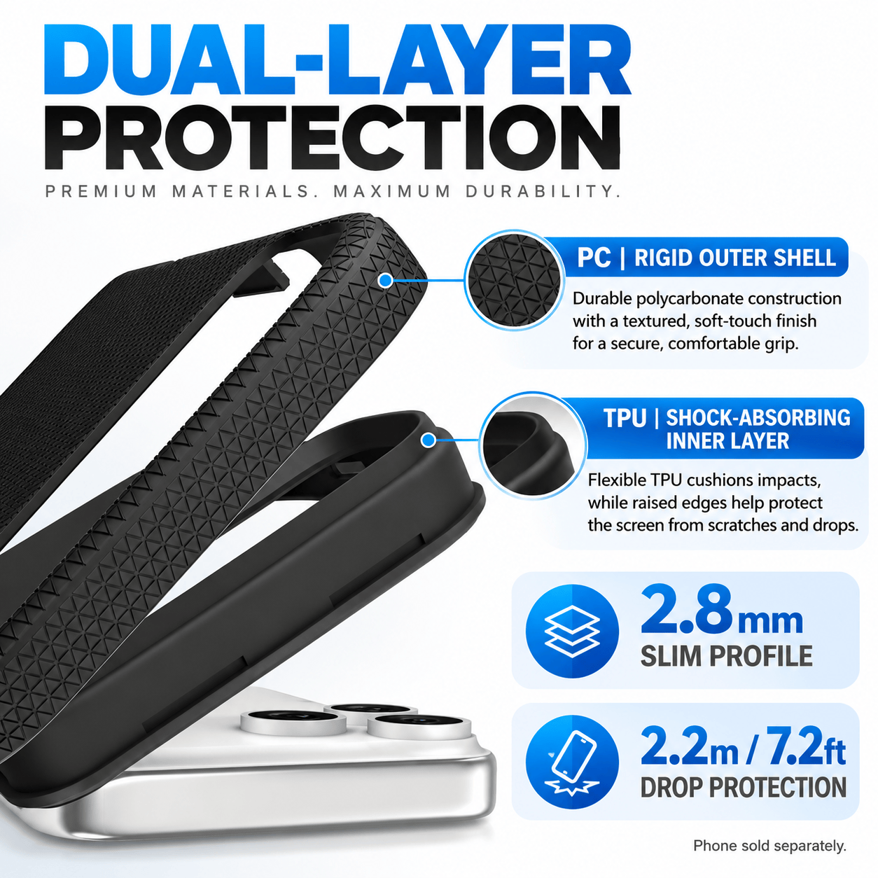 iPhone 18 Pro Shockproof MagSafe Case - 2-in-1 with ZeroDamage Tempered Glass | Armor Series