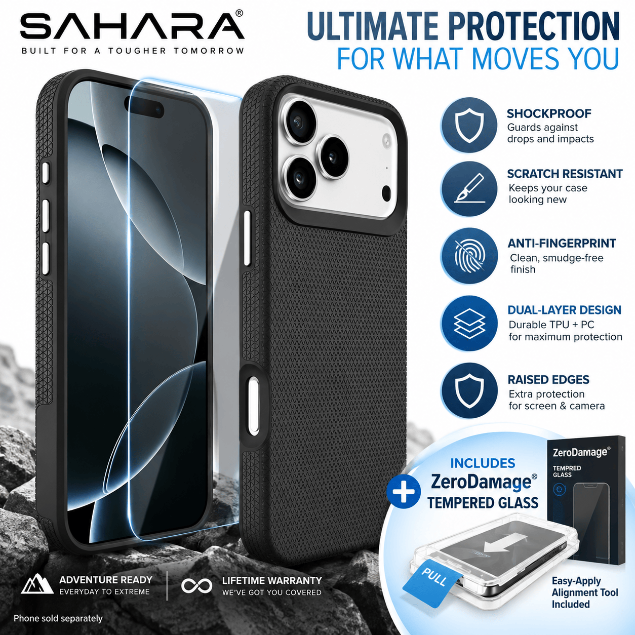 iPhone 18 Pro Shockproof MagSafe Case - 2-in-1 with ZeroDamage Tempered Glass | Armor Series