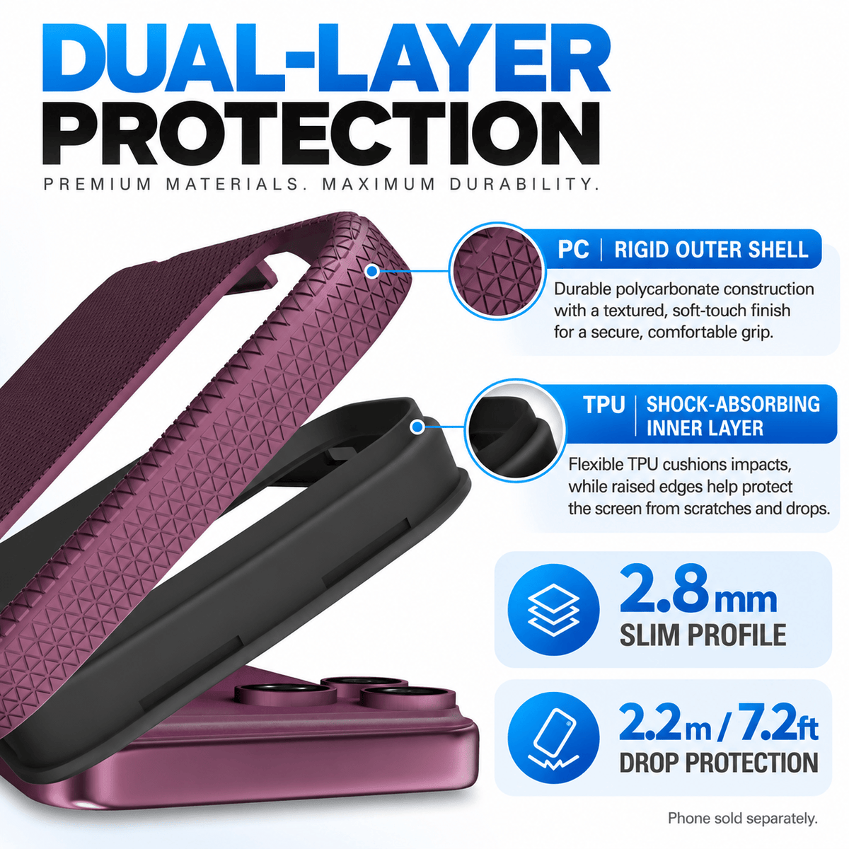 iPhone 18 Pro Shockproof MagSafe Case - 2-in-1 with ZeroDamage Tempered Glass | Armor Series