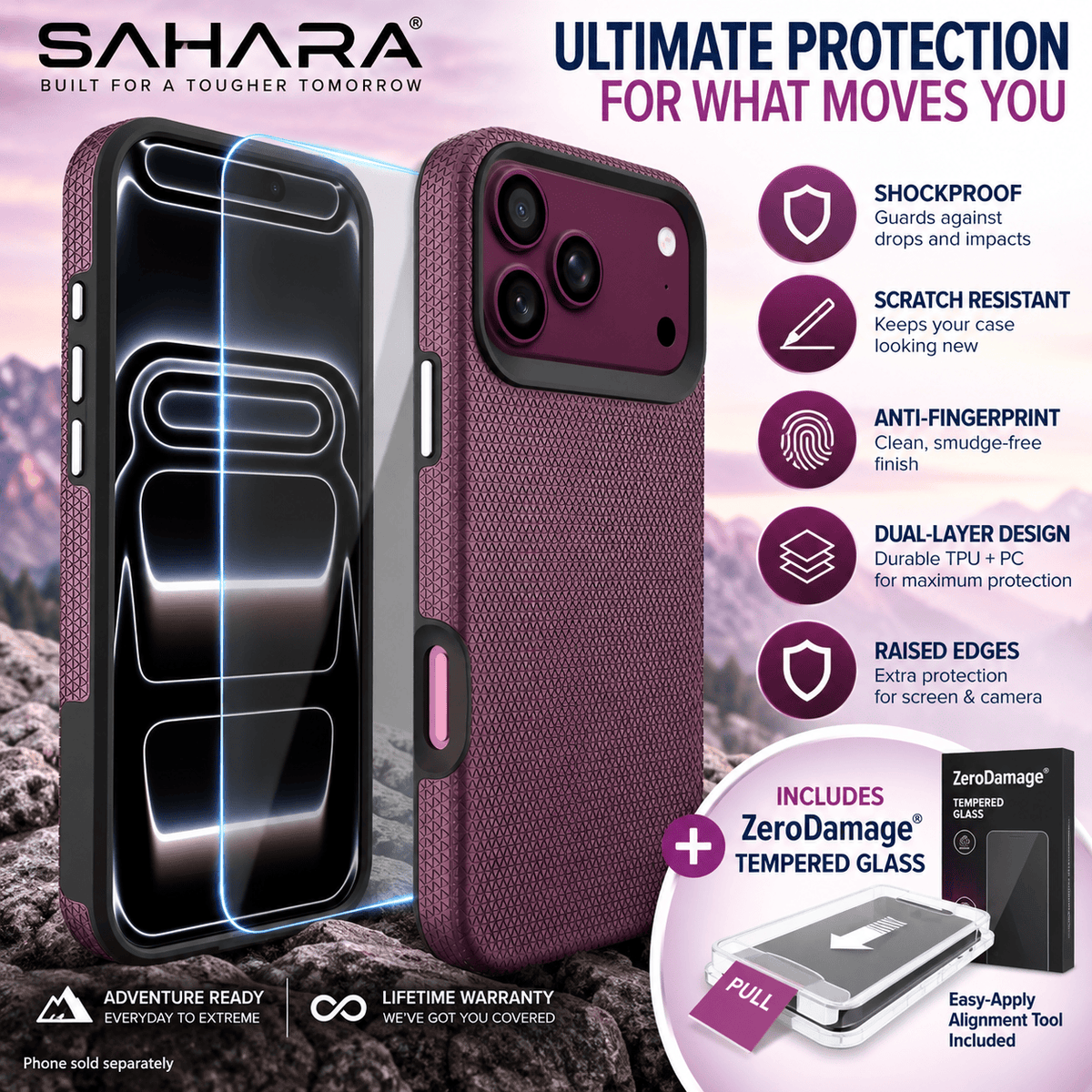 iPhone 18 Pro Shockproof MagSafe Case - 2-in-1 with ZeroDamage Tempered Glass | Armor Series