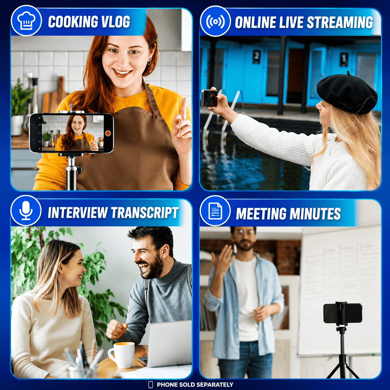 Dual Wireless Lavalier Microphone Set - 2 Clip-On Mics with Noise Reduction