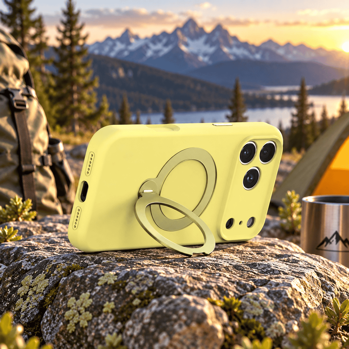 iPhone 18 Pro Max Case - Venture Series Liquid Silicone MagSafe with 360° Ring Stand