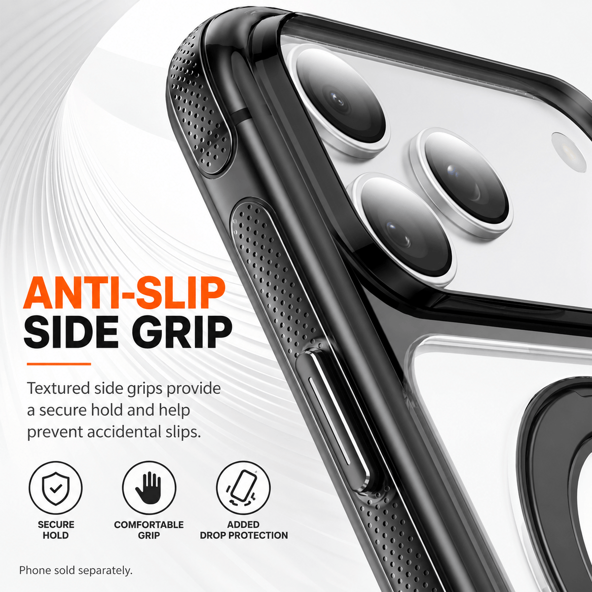 iPhone 18 Pro Clear Case - MagSafe, Shockproof, with 360° Ring Stand