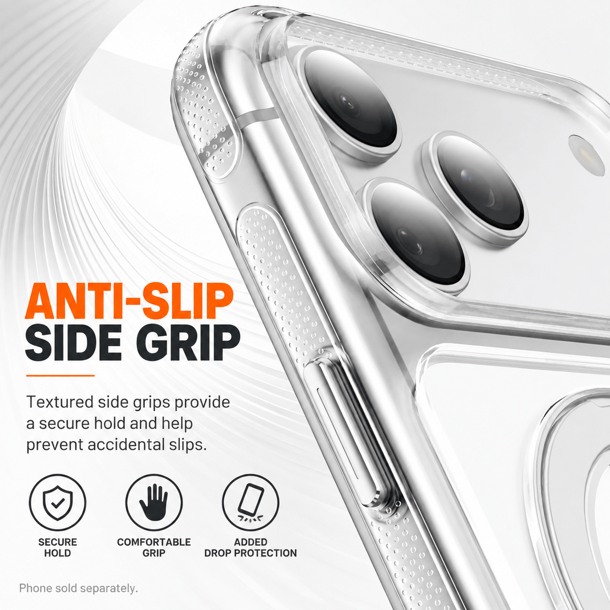 iPhone 18 Pro Clear Case - MagSafe, Shockproof, with 360° Ring Stand