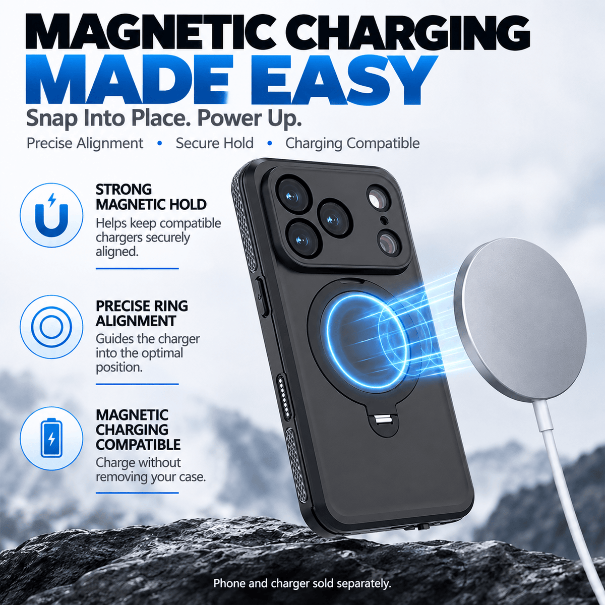 iPhone 18 Pro Waterproof Case - Rugged Protection with MagSafe & Kickstand | Oasis Series
