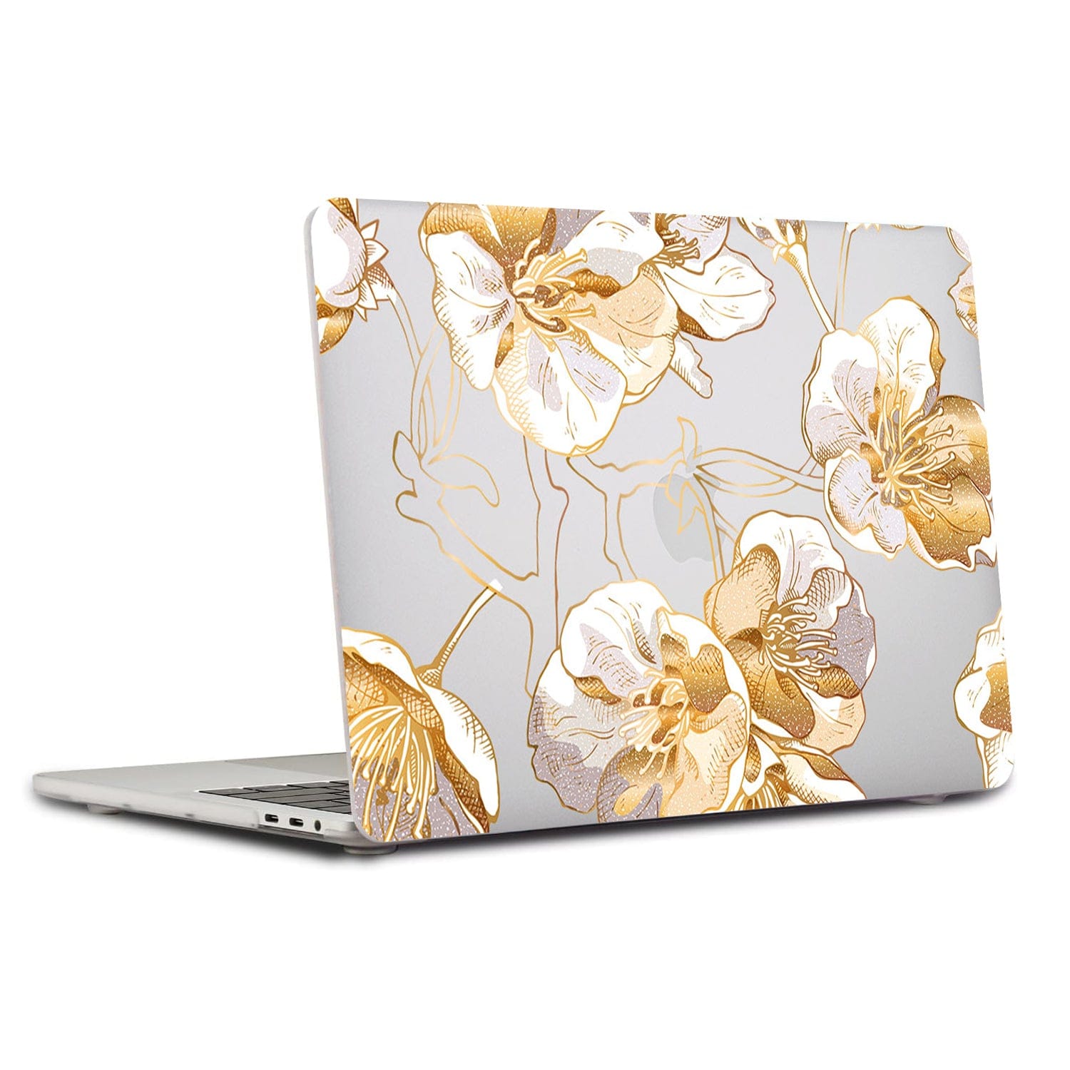 Clear Hybrid-Flex Gold Botanical Bloom Case for Macbook Air