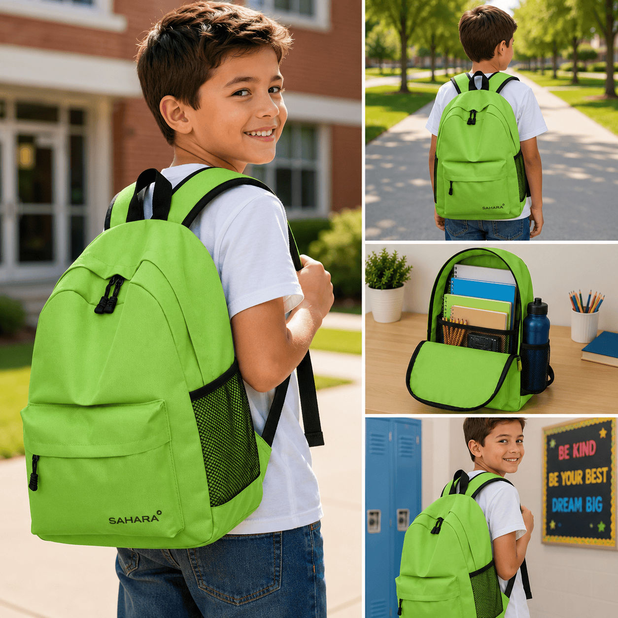 Sahara 16-Inch School Backpack - Waterproof Oxford Fabric | Classic Series