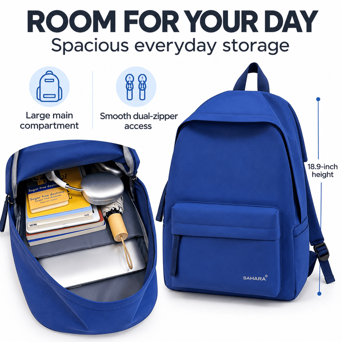 Sahara 16-Inch School Backpack - Waterproof Oxford Fabric | Classic Series