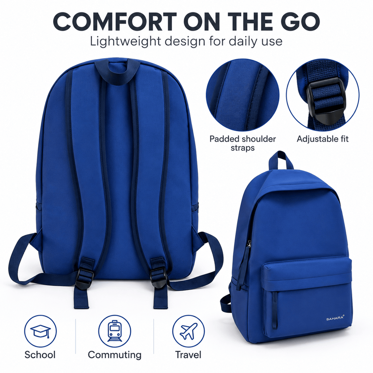 Sahara 16-Inch School Backpack - Waterproof Oxford Fabric | Classic Series