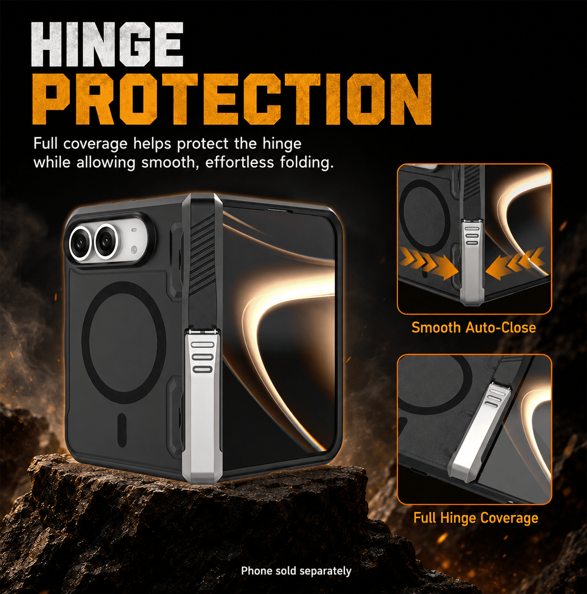 iPhone Duo Case with Screen Protector - Magnetic Kickstand & Hinge Protection | Raider Series