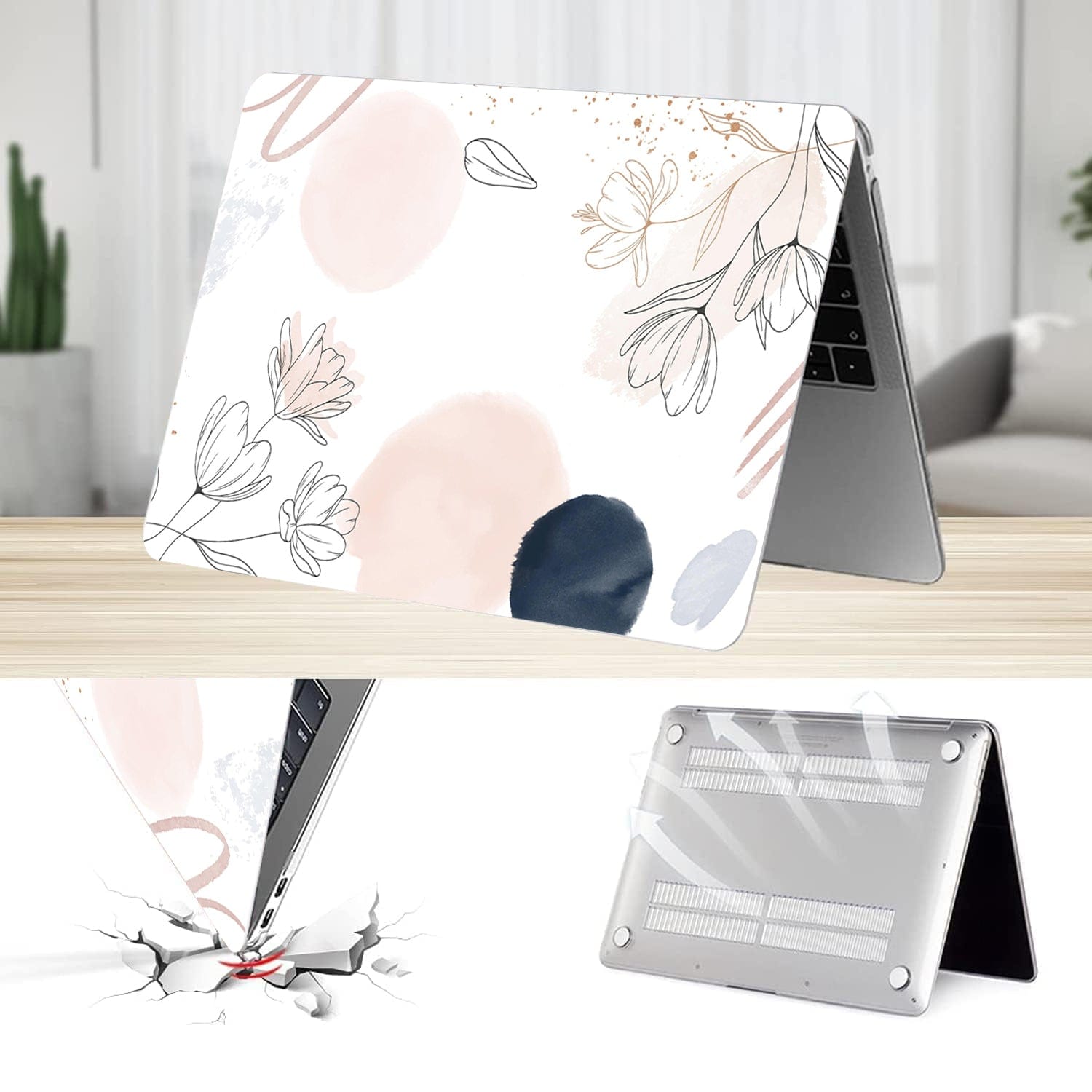 Hybrid-Flex Watercolor Floral Case for MacBook Pro