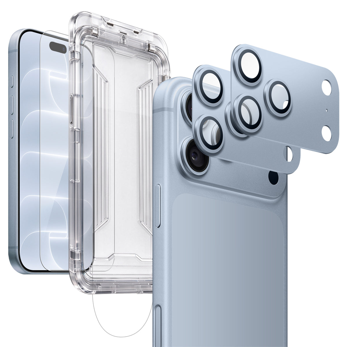 iPhone 18 Pro Screen & Camera Protector Bundle - 9H Glass, Alignment Tray | ZeroDamage