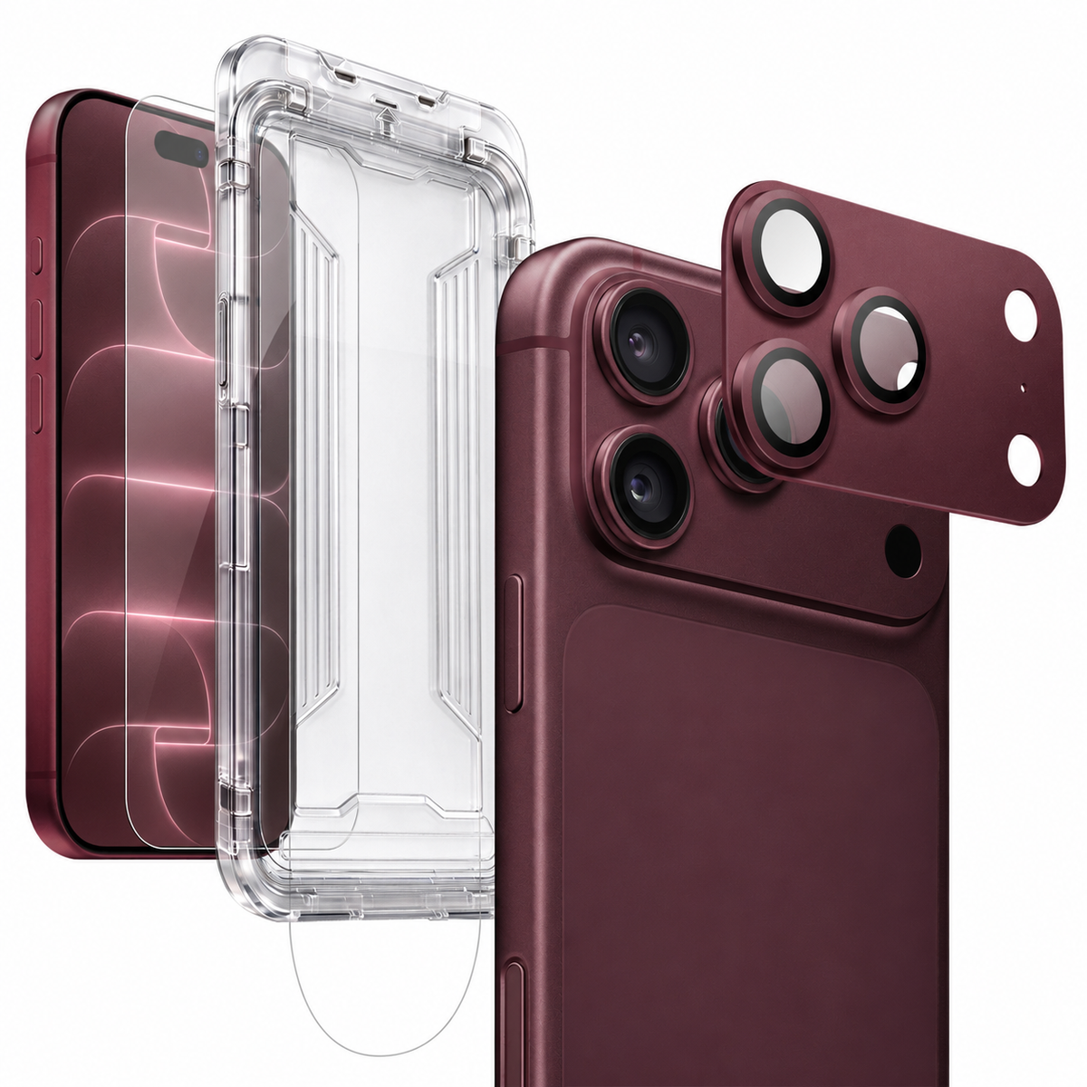iPhone 18 Pro Screen & Camera Protector Bundle - 9H Glass, Alignment Tray | ZeroDamage