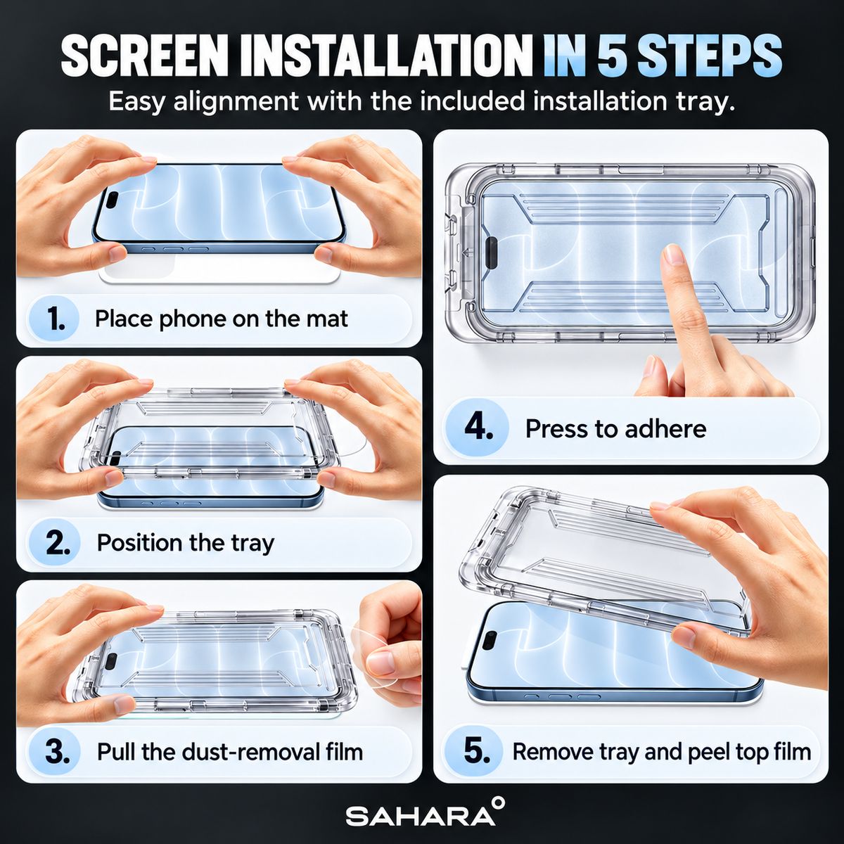 iPhone 18 Pro Screen & Camera Protector Bundle - 9H Glass, Alignment Tray | ZeroDamage