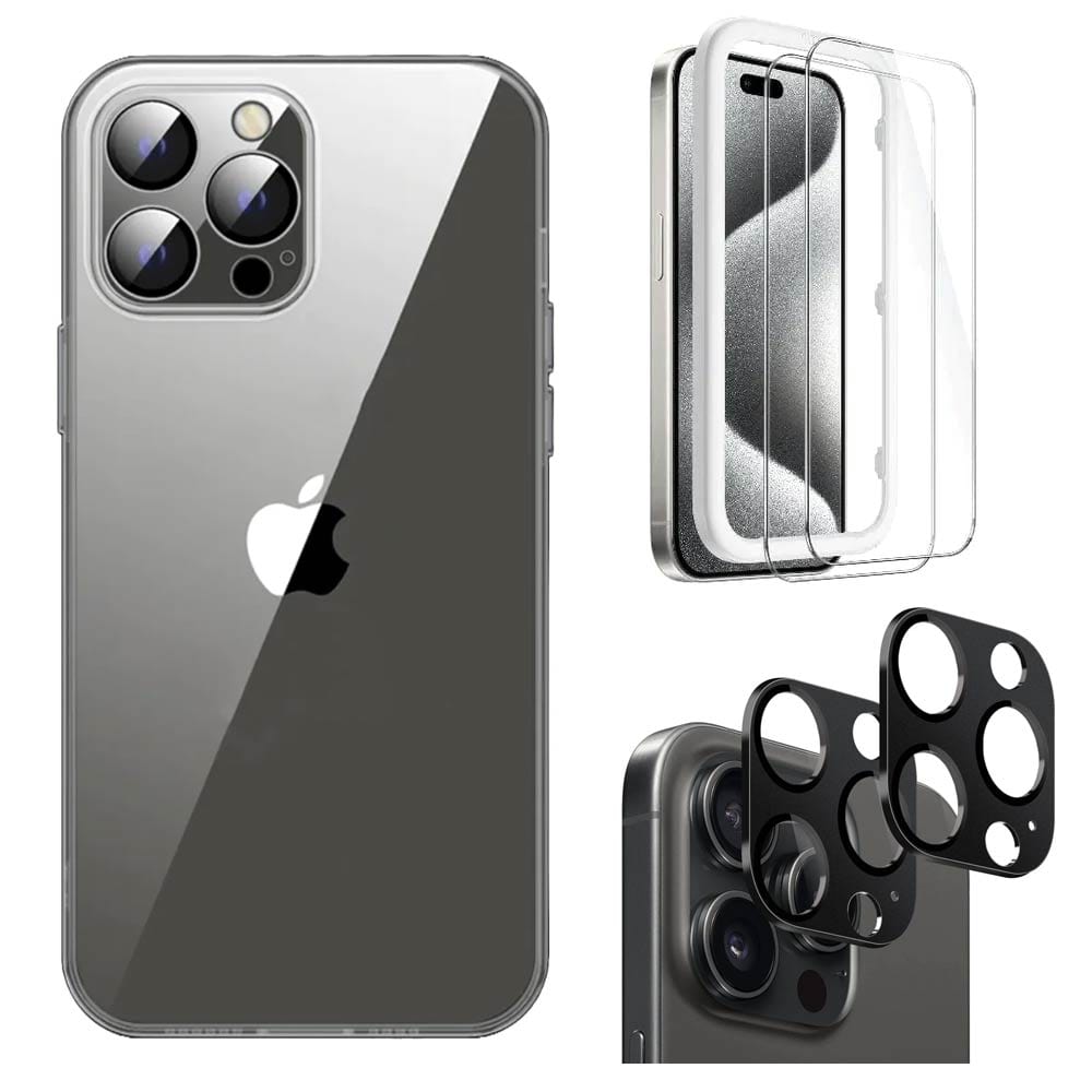 Venture Series Ultra Thin Case with Screen and Camera Protector - iPhone 15 Pro Max - Clear