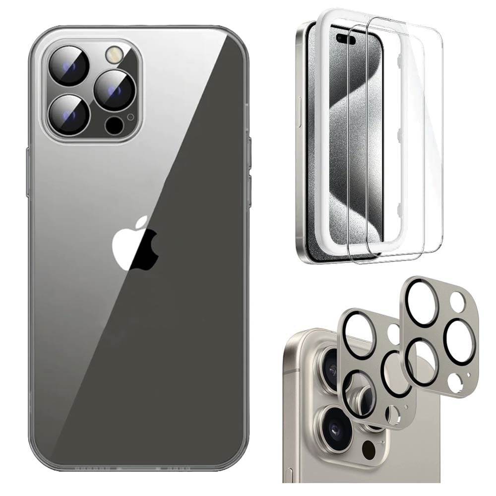 Venture Series Clear Slim Case with Screen and Camera Protector - iPhone 15 Pro Max