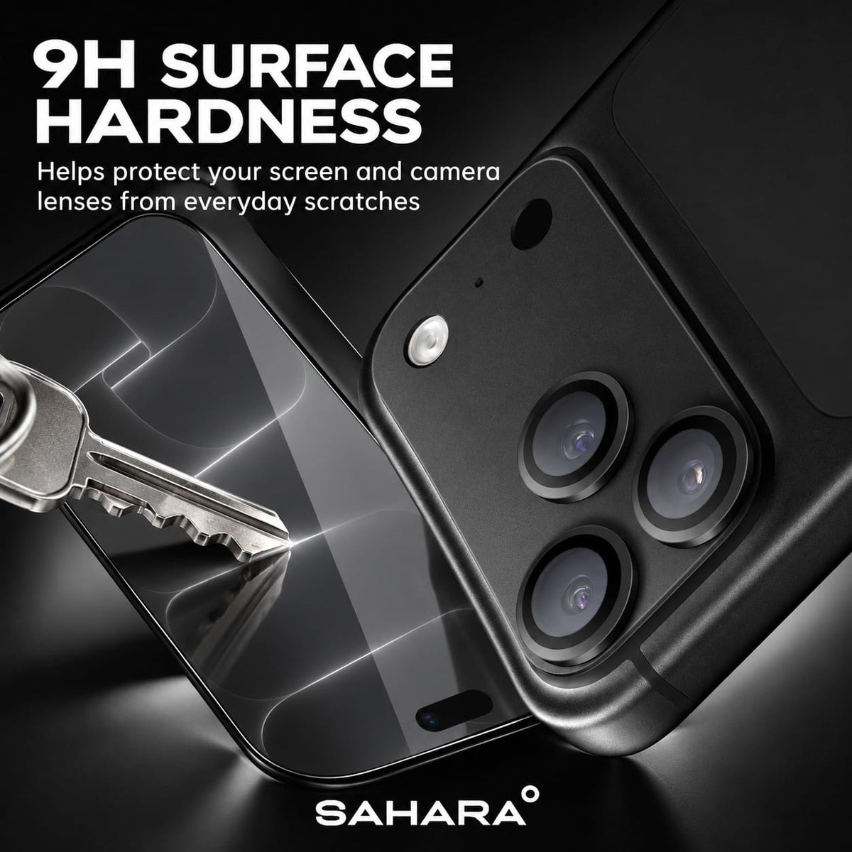 SAHARA ZeroDamage iPhone 18 Pro / Pro Max screen and camera protector bundle - Black