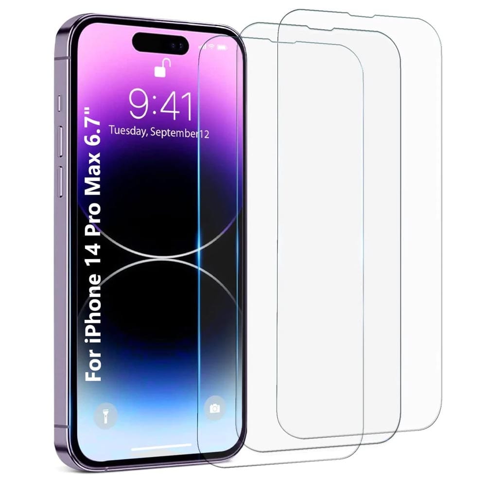 ZeroDamage Ultra Strong Tempered Glass Screen Protector for Apple iPhone 14 Pro Max (2-Pack) - Clear
