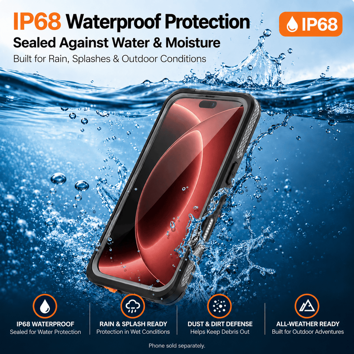 SAHARA Oasis Series waterproof MagSafe case for iPhone 18 Pro Max in Black – lifestyle view