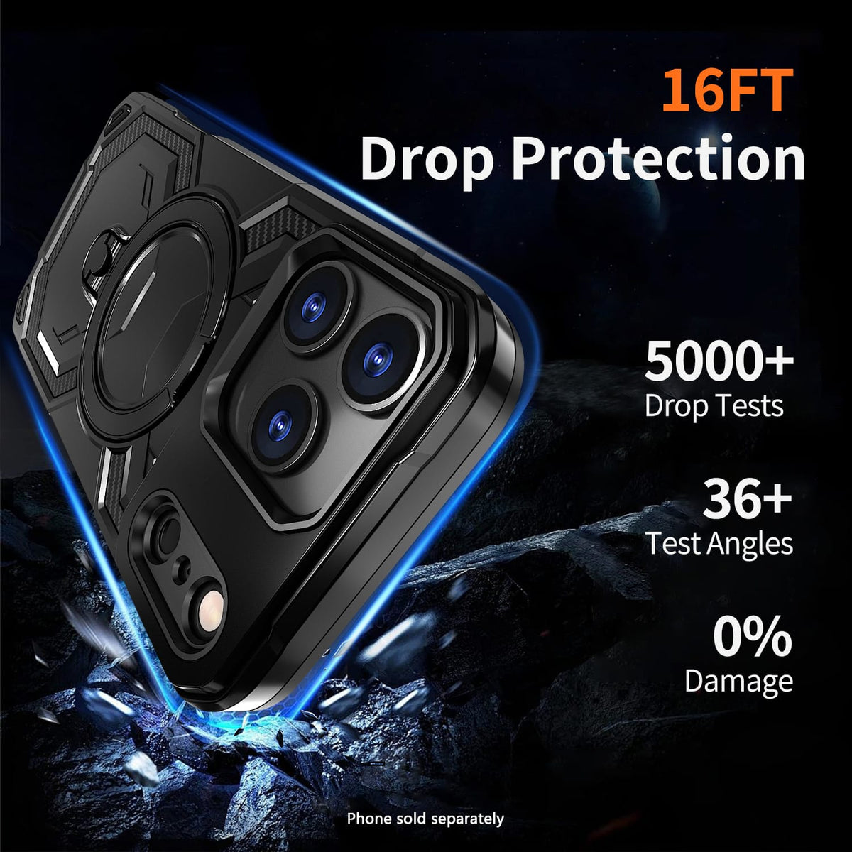Raider Series rugged ring case in Black, product view 4