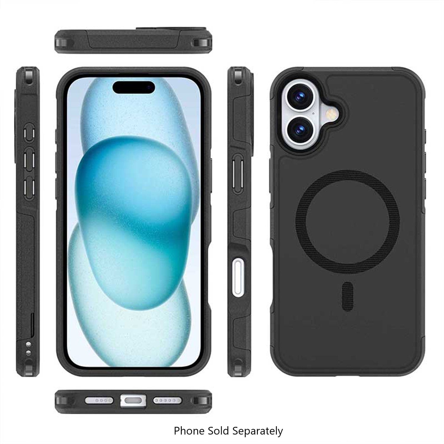 iPhone 16 Plus Rugged Wallet Case with Kickstand - MagSafe, Card Holder | Raider Series