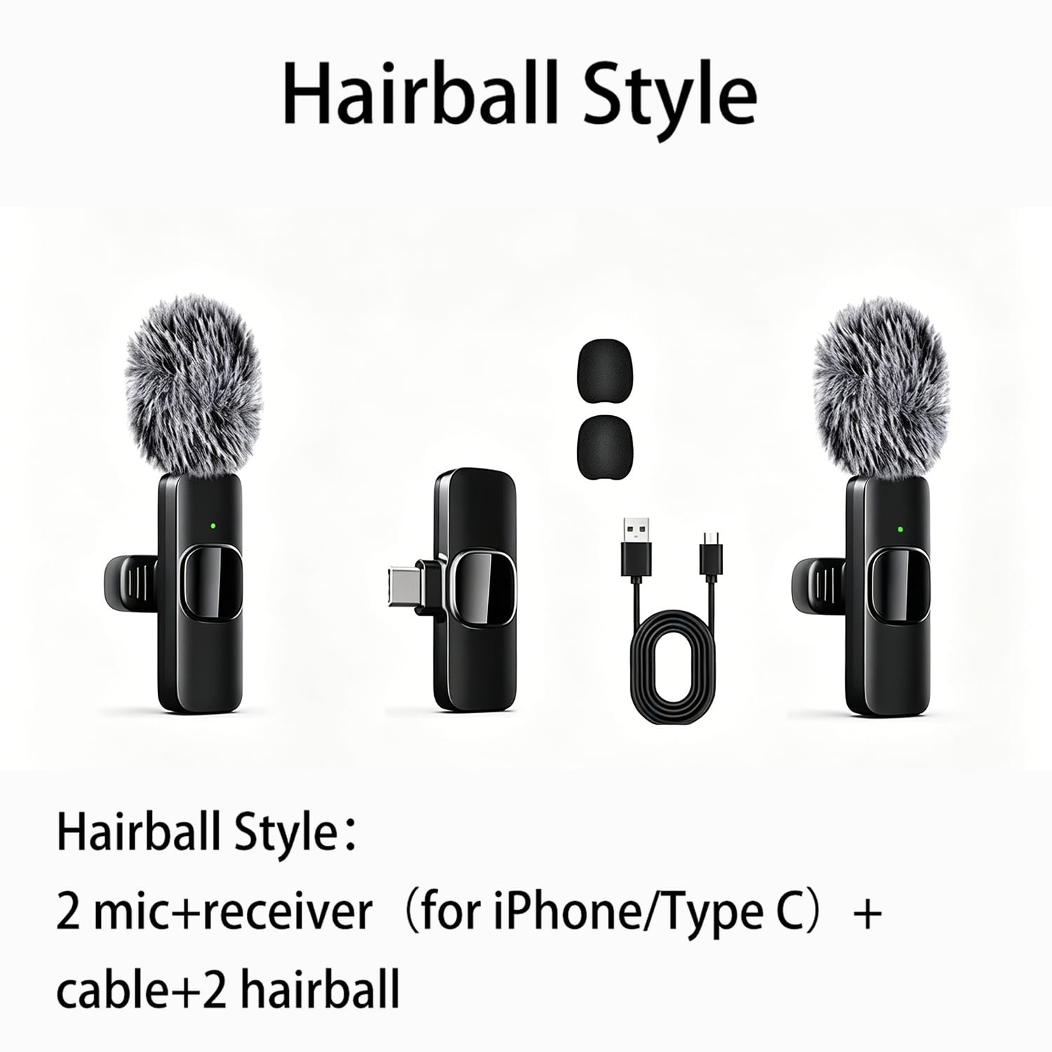 Portable Wireless Lavalier Microphone Set - Dual Clip-On Mics