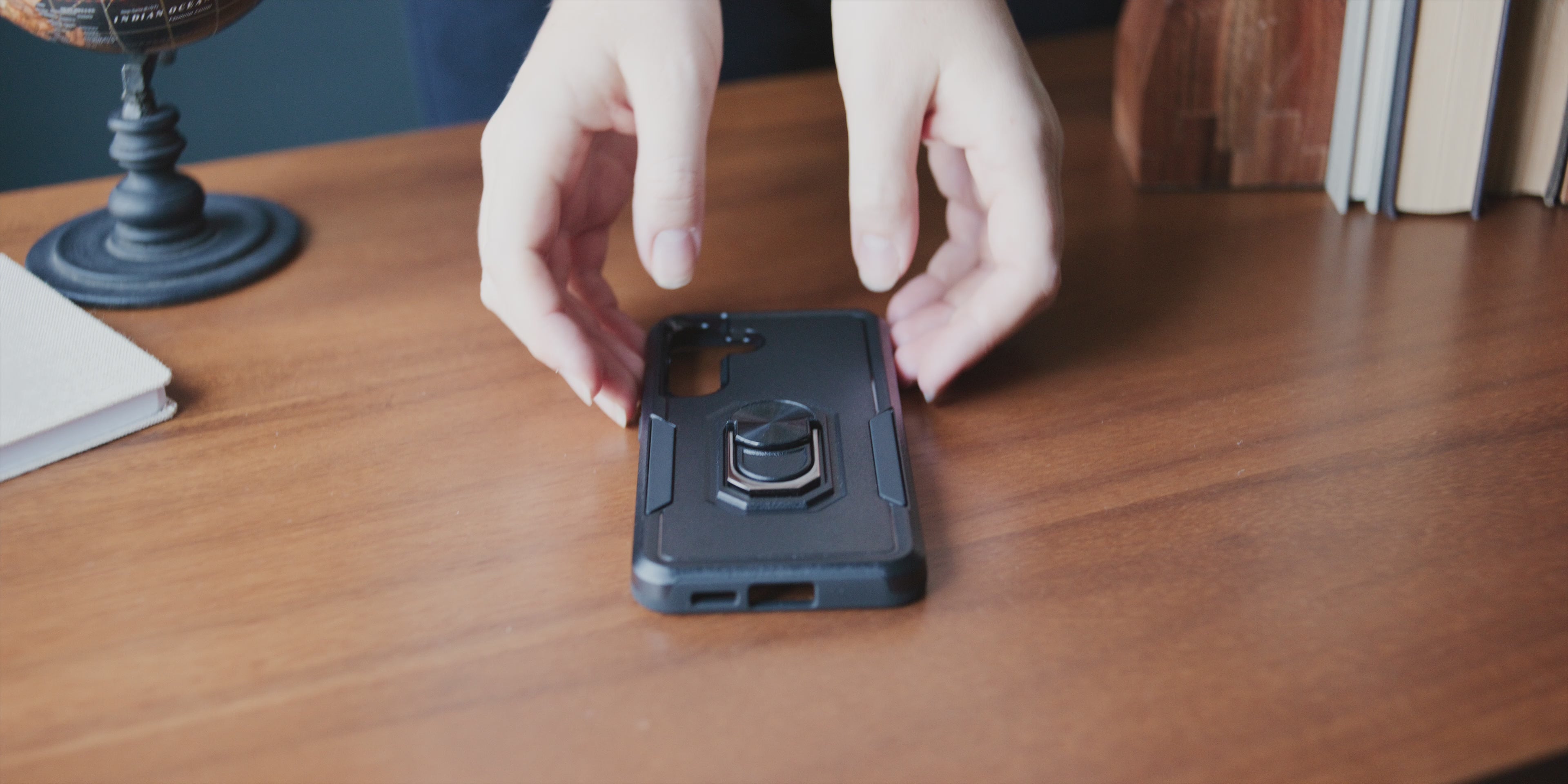 Durable corners, scratch resistance, and slim design.