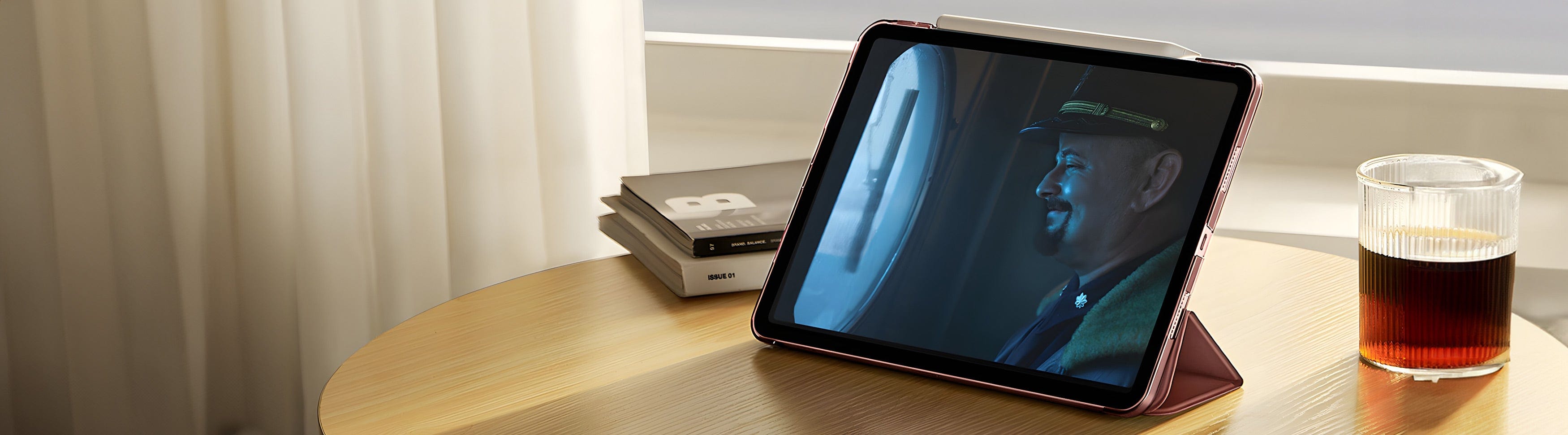 Black slim folding cover with built-in stand and precise Apple iPad fit.
