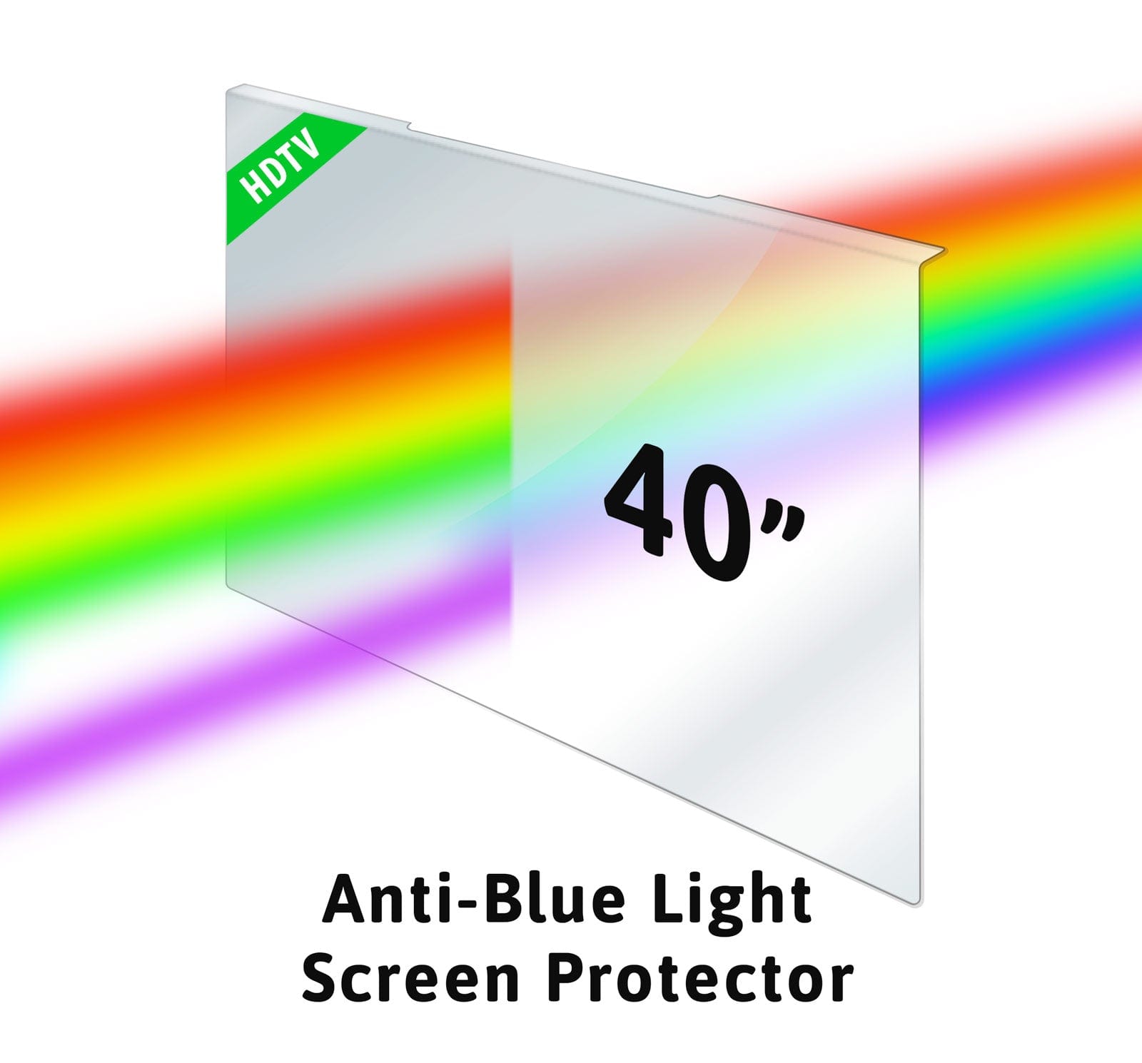 ZeroDamage Anti-Blue Light TV Screen Protector for Most 40" TVs - Clear