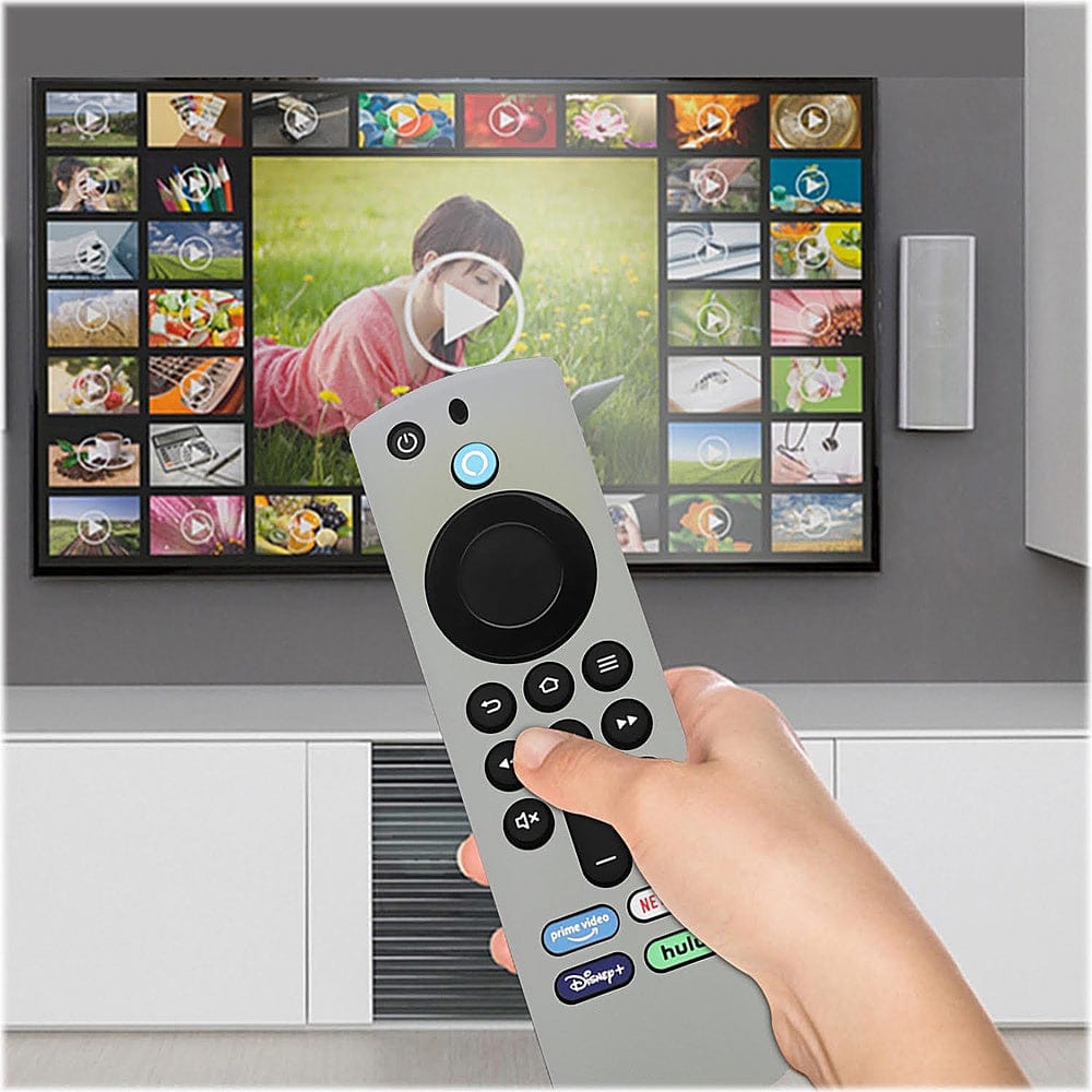 Amazon Fire TV Stick 4K (3rd Gen) Remote Gray Silicone Case - Apple AirTag