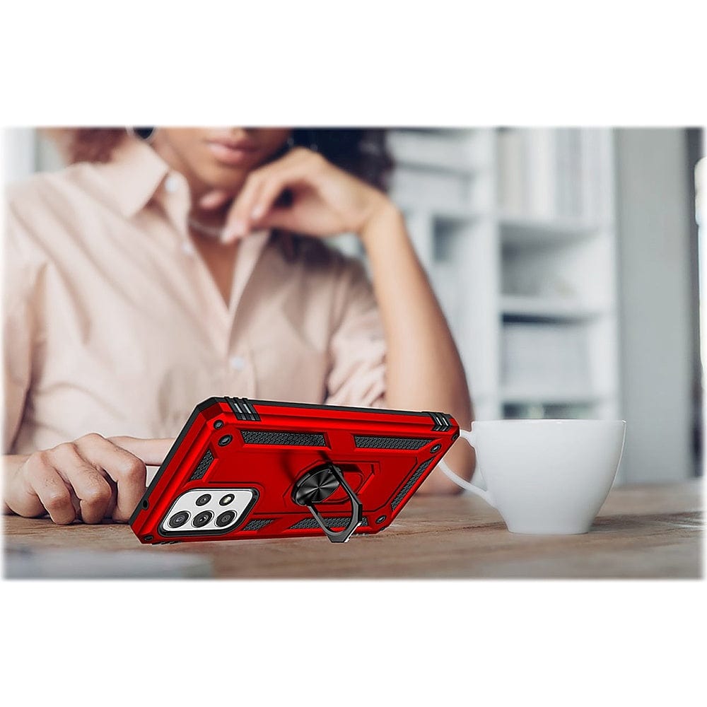 Red Military Kickstand Case with Belt Clip - Samsung Galaxy A53 5G