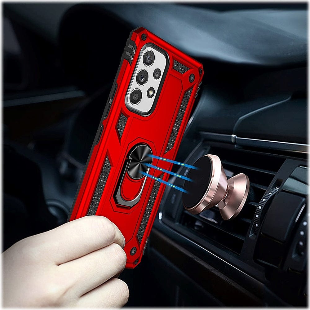 Red Military Kickstand Case with Belt Clip - Samsung Galaxy A53 5G