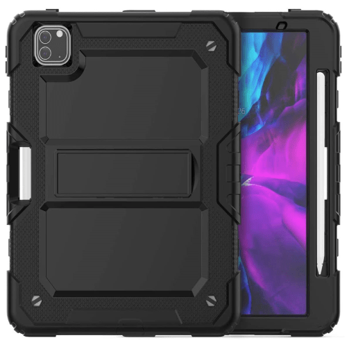 SaharaCase - Heavy Duty Series Case with Built-in Screen Protector - iPad Pro 12.9" (2020) - Scorpion Black - Sahara Case LLC