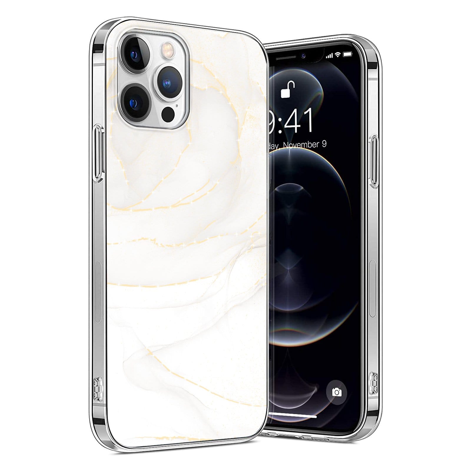 White Marble iPhone 13 Pro Case - Marble Series Case