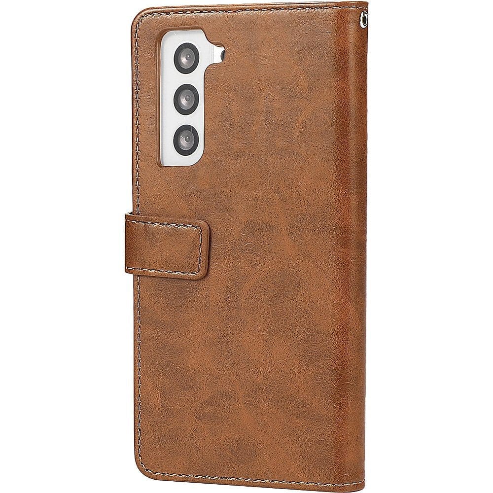 SaharaCase - Leather Folio Wallet Case for Apple iPhone 15 Pro Max - Brown