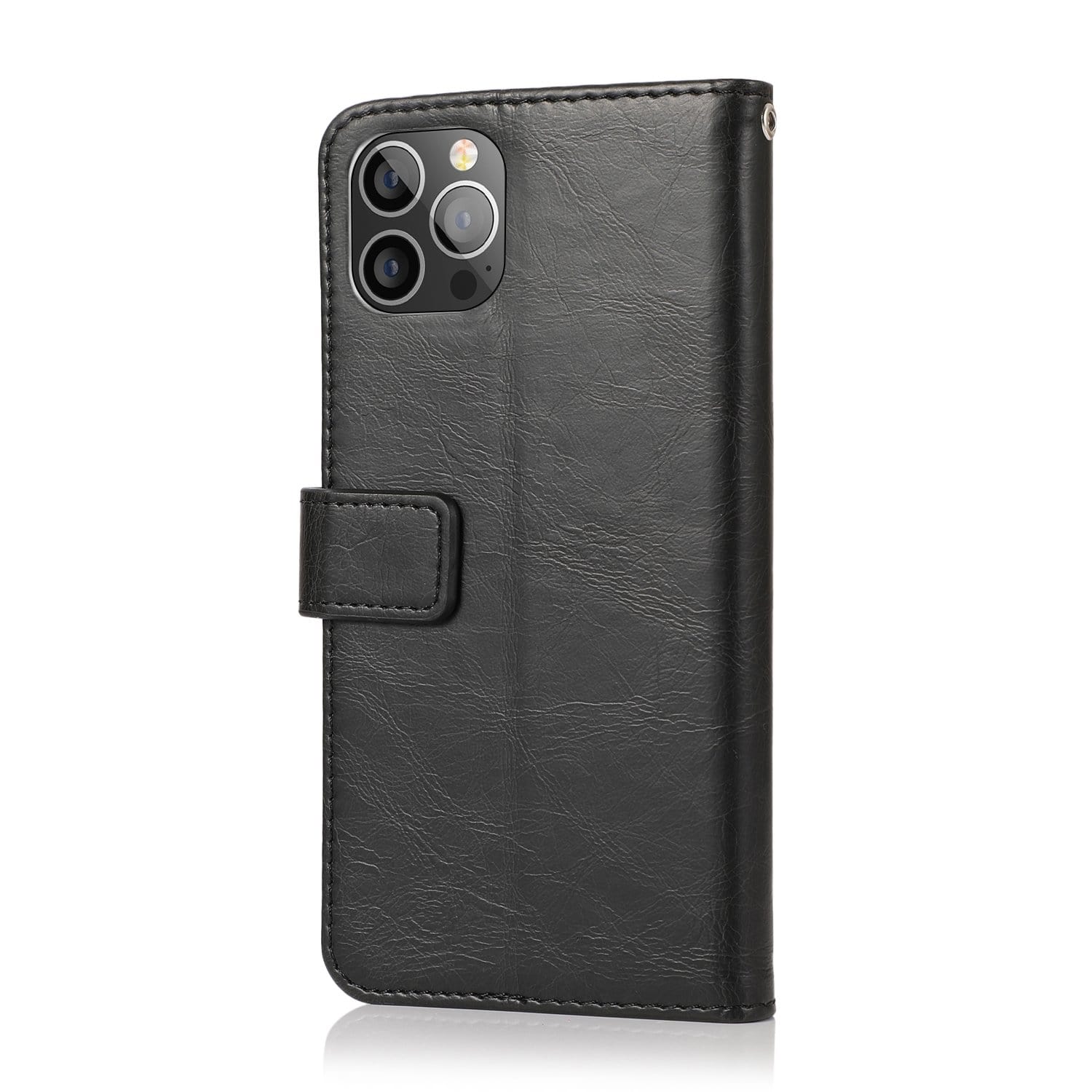 Black Apple iPhone 13 Pro Wallet Case - Leather Wallet Series